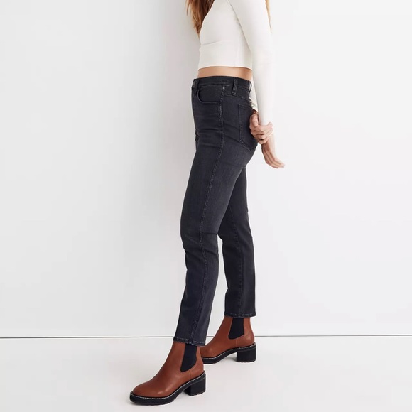 Madewell High-Rise Slim Straight Jeans in Richgrove Wash Black Jeans Size 23 - Picture 3 of 8